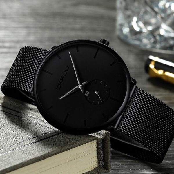⁦Crrju Montre Homme Femme- Acier Inoxydable -⁩ - الصورة ⁦4⁩