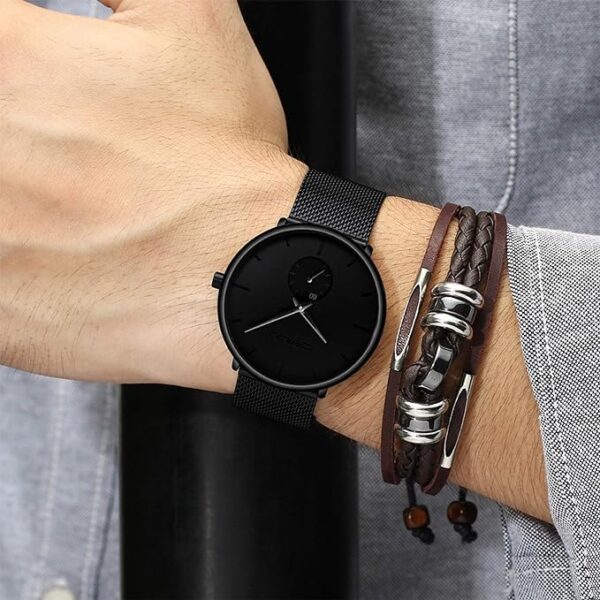 ⁦Crrju Montre Homme Femme- Acier Inoxydable -⁩ - الصورة ⁦2⁩