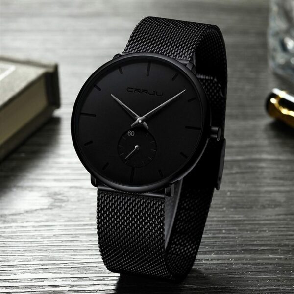Crrju Montre Homme Femme- Acier Inoxydable -